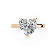 Heart Cut Low Setting Solitaire Lab Grown Diamond Engagement Ring (2.2 mm width)