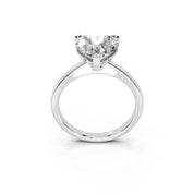 Heart Cut Low Setting Solitaire Lab Grown Diamond Engagement Ring (2.2 mm width)