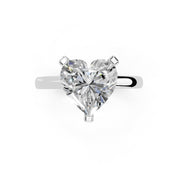 Heart Cut Low Setting Solitaire Lab Grown Diamond Engagement Ring (2.2 mm width)