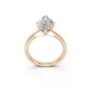 Marquise Cut Low Setting Solitaire Lab Grown Diamond Engagement Ring (2.2 mm width)