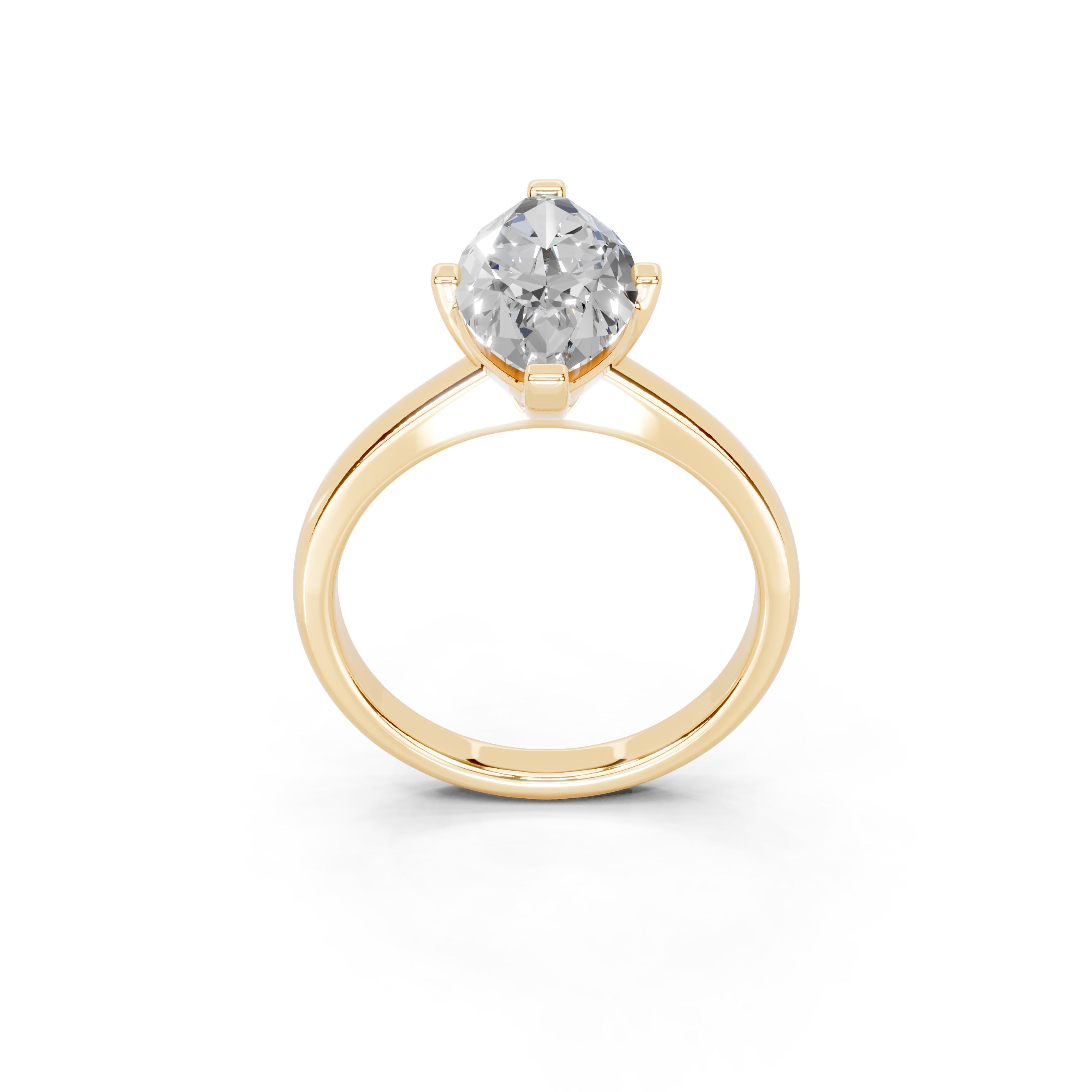 Marquise Cut Low Setting Solitaire Lab Grown Diamond Engagement Ring (2.2 mm width)