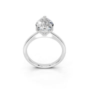 Pear Cut Low Setting Solitaire Lab Grown Diamond Engagement Ring (2.2 mm width)