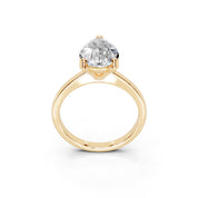 Pear Cut Low Setting Solitaire Lab Grown Diamond Engagement Ring (2.2 mm width)