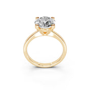 Round Cut Low Setting Solitaire Lab Grown Diamond Engagement Ring (2.2 mm width)