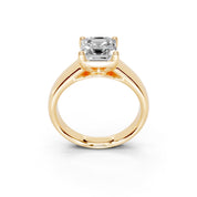 Asscher Cut Wide Band  Solitaire Lab Grown Diamond Engagement Ring (3.5 mm width)