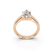 Marquise Cut Wide Band  Solitaire Lab Grown Diamond Engagement Ring (3.5 mm width)