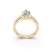 Marquise Cut Wide Band  Solitaire Lab Grown Diamond Engagement Ring (3.5 mm width)