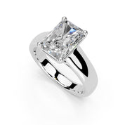 Radiant Cut Wide Band  Solitaire Lab Grown Diamond Engagement Ring (3.5 mm width)