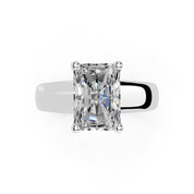 Radiant Cut Wide Band  Solitaire Lab Grown Diamond Engagement Ring (3.5 mm width)