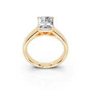 Radiant Cut Wide Band  Solitaire Lab Grown Diamond Engagement Ring (3.5 mm width)