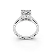 Round Cut Wide Band  Solitaire Lab Grown Diamond Engagement Ring (3.5 mm width)