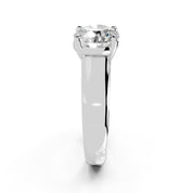 Round Cut Wide Band  Solitaire Lab Grown Diamond Engagement Ring (3.5 mm width)