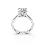 Cushion Cut Square Prongs Solitaire Lab Grown Diamond Engagement Ring (2.6 mm width)