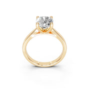 Cushion Cut Square Prongs Solitaire Lab Grown Diamond Engagement Ring (2.6 mm width)