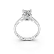 Emerald Cut Square Prongs Solitaire Lab Grown Diamond Engagement Ring (2.6 mm width)