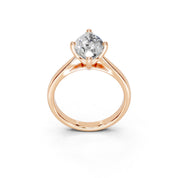 Marquise Cut Square Prongs Solitaire Lab Grown Diamond Engagement Ring (2.6 mm width)