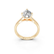 Marquise Cut Square Prongs Solitaire Lab Grown Diamond Engagement Ring (2.6 mm width)