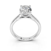 Oval Cut Square Prongs Solitaire Lab Grown Diamond Engagement Ring (2.6 mm width)