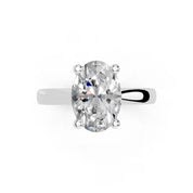 Oval Cut Square Prongs Solitaire Lab Grown Diamond Engagement Ring (2.6 mm width)