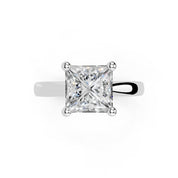 Princess Cut Square Prongs Solitaire Lab Grown Diamond Engagement Ring (2.6 mm width)