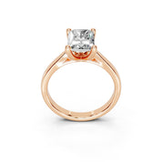 Radiant Cut Square Prongs Solitaire Lab Grown Diamond Engagement Ring (2.6 mm width)