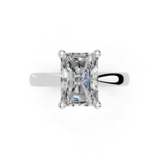 Radiant Cut Square Prongs Solitaire Lab Grown Diamond Engagement Ring (2.6 mm width)