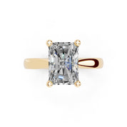 Radiant Cut Square Prongs Solitaire Lab Grown Diamond Engagement Ring (2.6 mm width)