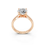 Round Cut Square Prongs Solitaire Lab Grown Diamond Engagement Ring (2.6 mm width)