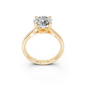 Round Cut Square Prongs Solitaire Lab Grown Diamond Engagement Ring (2.6 mm width)