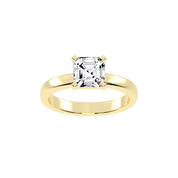 Asscher Cut Square Prongs Solitaire Lab Grown Diamond Engagement Ring (3mm width)