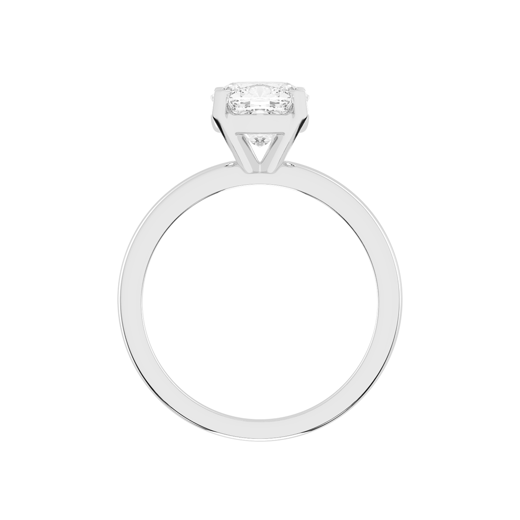 Cushion Cut Square Prongs Solitaire Lab Grown Diamond Engagement Ring (3mm width)