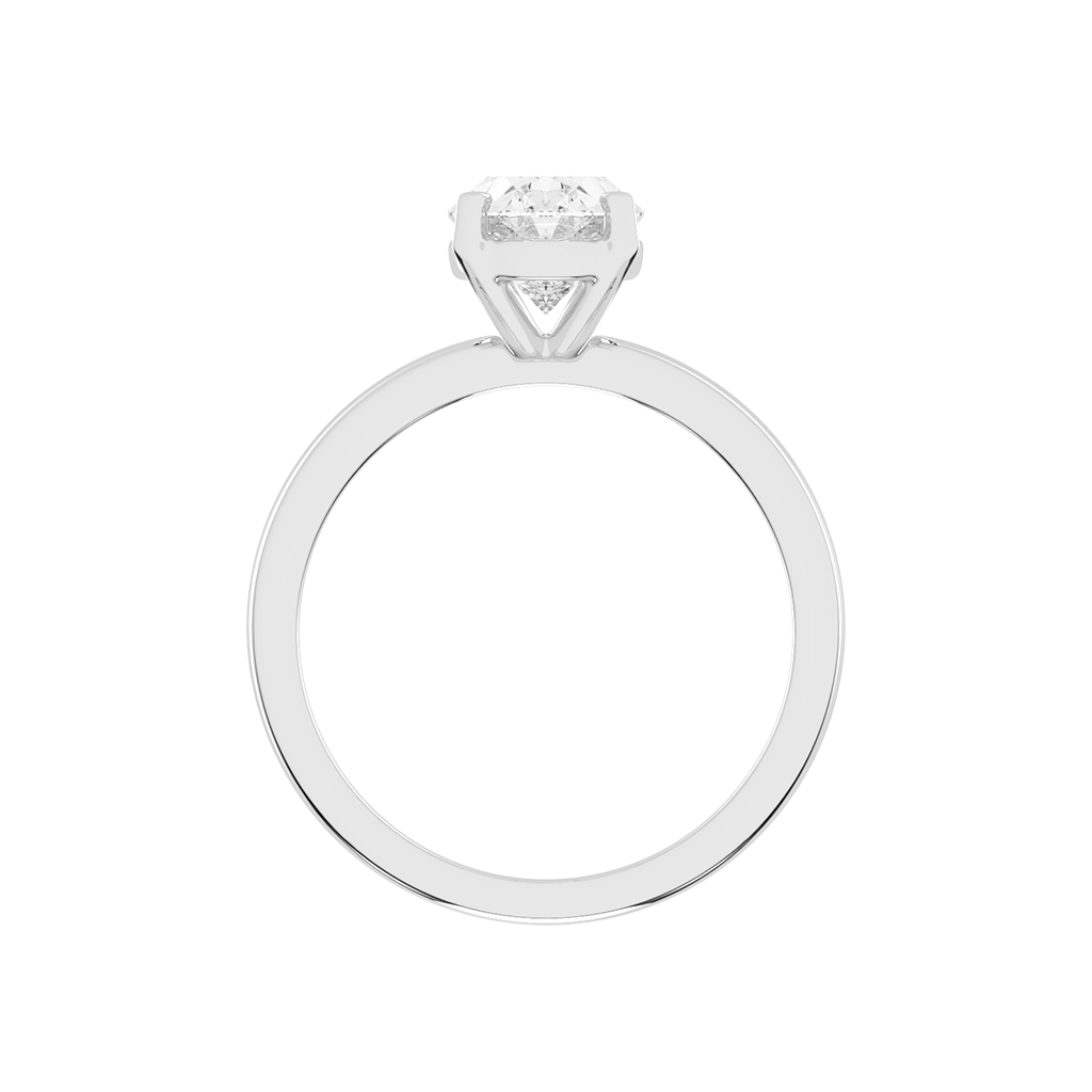 Oval Cut Square Prongs Solitaire Lab Grown Diamond Engagement Ring (3mm width)