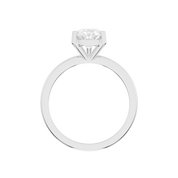 Pear Cut Square Prongs Solitaire Lab Grown Diamond Engagement Ring (3mm width)