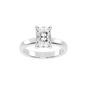 Radiant Cut Square Prongs Solitaire Lab Grown Diamond Engagement Ring (3mm width)