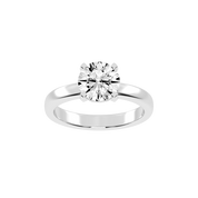 Round Cut Square Prongs Solitaire Lab Grown Diamond Engagement Ring (3mm width)