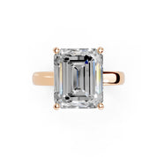 Emerald Cut Square Prongs Solitaire Lab Grown Diamond Engagement Ring (3mm width)