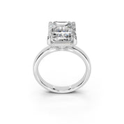 Emerald Cut Square Prongs Solitaire Lab Grown Diamond Engagement Ring (3mm width)