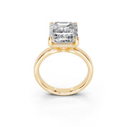 Emerald Cut Square Prongs Solitaire Lab Grown Diamond Engagement Ring (3mm width)