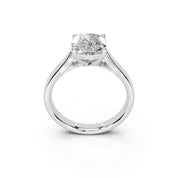 Cushion Cut Cathedral Solitaire Lab Grown Diamond Engagement Ring (3mm width)