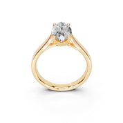 Oval Cut Cathedral Solitaire Lab Grown Diamond Engagement Ring (3mm width)