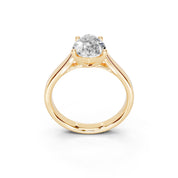 Pear Cut Cathedral Solitaire Lab Grown Diamond Engagement Ring (3mm width)