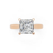 Princess Cut Cathedral Solitaire Lab Grown Diamond Engagement Ring (3mm width)