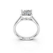 Princess Cut Cathedral Solitaire Lab Grown Diamond Engagement Ring (3mm width)