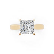 Princess Cut Cathedral Solitaire Lab Grown Diamond Engagement Ring (3mm width)