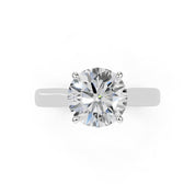 Round Cut Cathedral Solitaire Lab Grown Diamond Engagement Ring (3mm width)