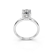 Asscher Cut Knife Edge  Solitaire Lab Grown Diamond Engagement Ring (2 mm width)