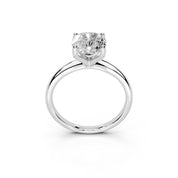 Oval Cut Knife Edge  Solitaire Lab Grown Diamond Engagement Ring (2 mm width)