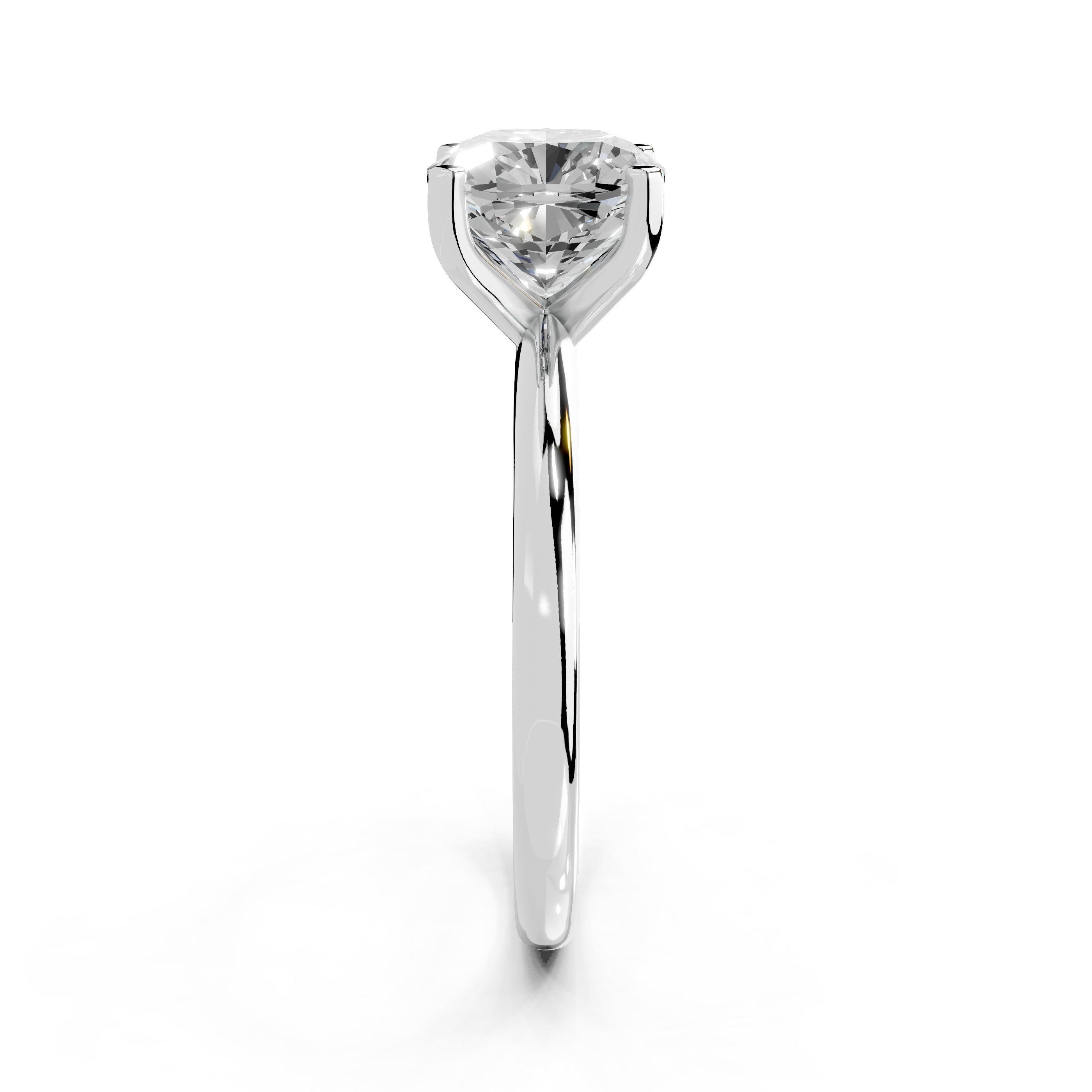 Oval Cut Knife Edge  Solitaire Lab Grown Diamond Engagement Ring (2 mm width)