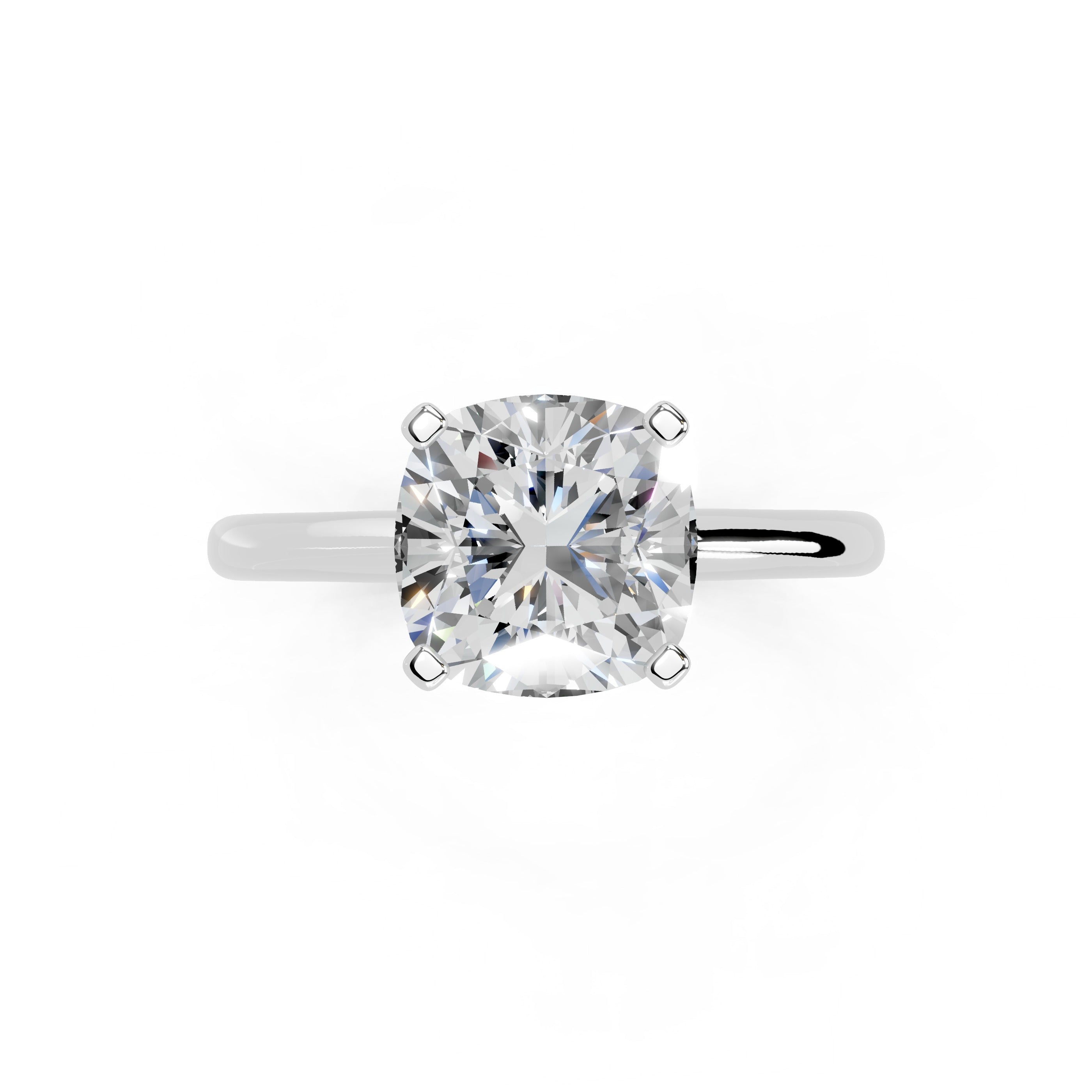 Oval Cut Knife Edge  Solitaire Lab Grown Diamond Engagement Ring (2 mm width)