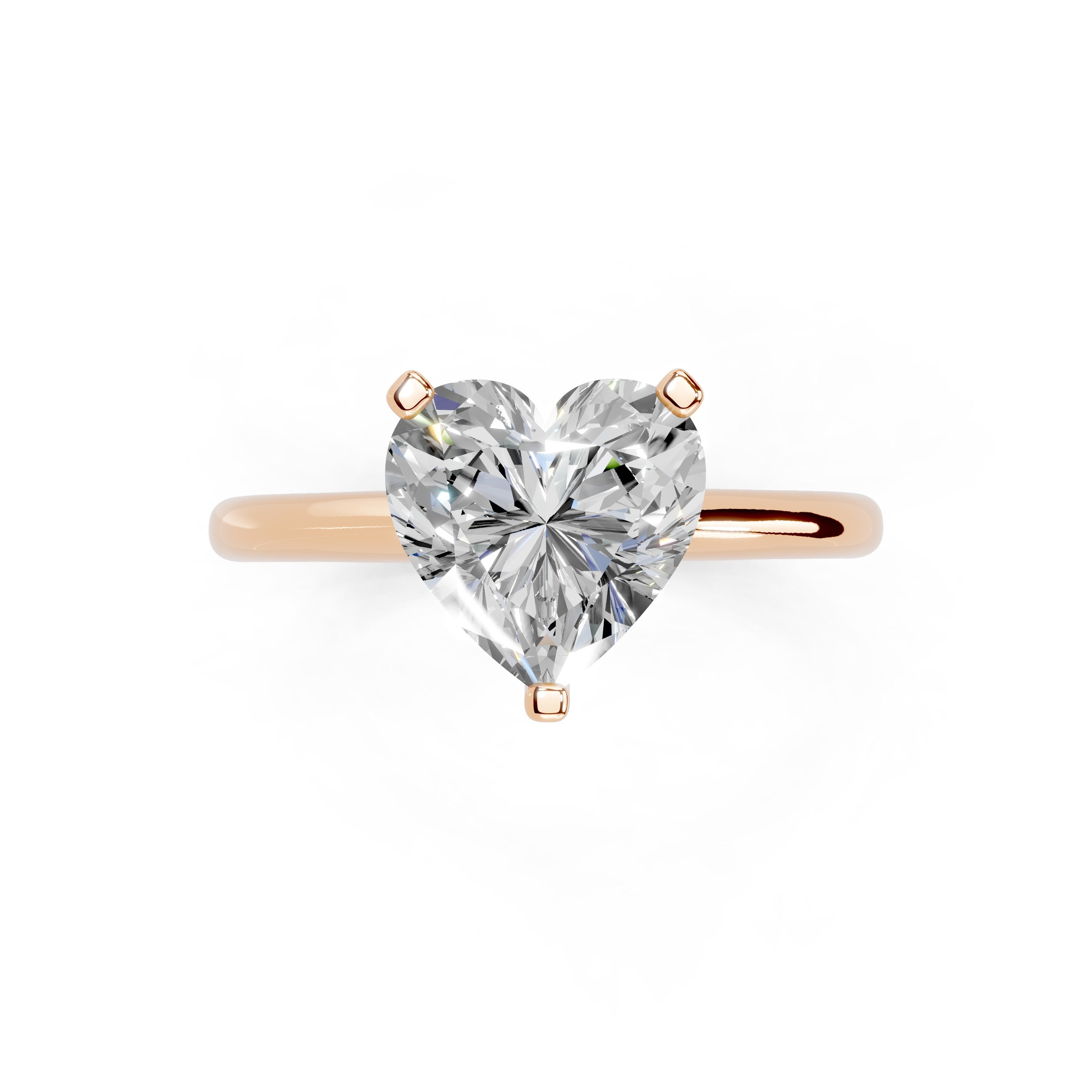 Heart Cut Knife Edge  Solitaire Lab Grown Diamond Engagement Ring (2 mm width)